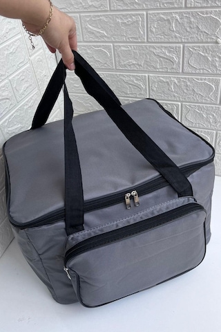 45 Lt. Termal Kamp Ve Piknik Yemek Taşıma Çantası, Soğutucu Buzluk Çanta Gri