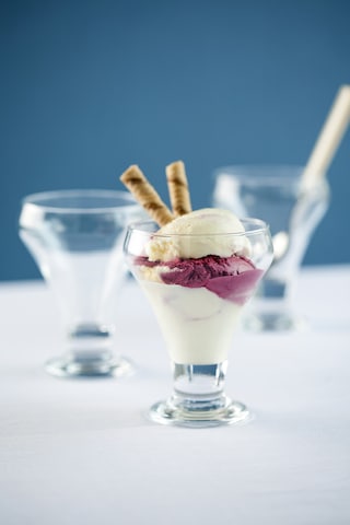 Lav Frosty Ayaklı Cam Dondurmalık - Puding Kasesi 2 Li