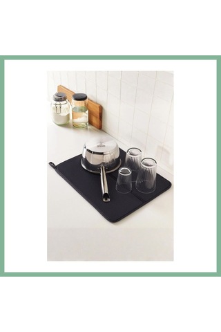 Bşkvirgo Siyah Renkli Ekstra Emici Bulaşık Kurutma Matı & Mutfak Tezgah Üstü Örtüsü 45x34 Cm Bsk2026