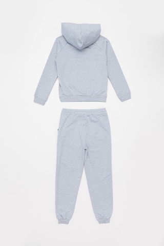 Fullamoda Kapüşonlu Fermuarlı Unisex Çocuk Eşofman Takımı 25mcck4584131778-gri Gri