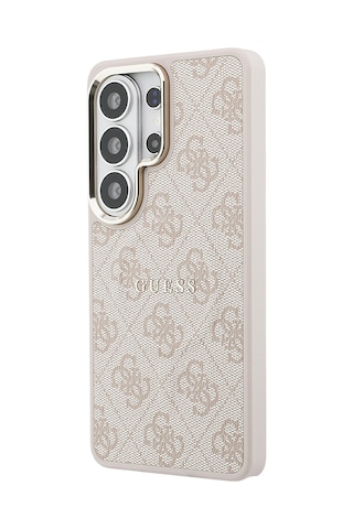 Galaxy Uyumlu S26 Ultra Kılıf Guess Lisanslı M-safe Uyumlu Pu Deri 4g Desenli Yazı Logolu Kapak Pembe Pembe