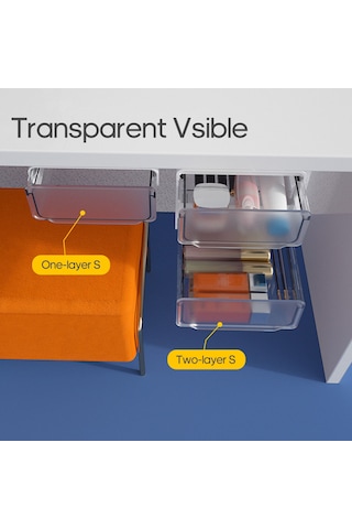 Masa Altı Görünmez Çekmece Kırtasiye Organizatör Yatakhane Beyaz Beyaz