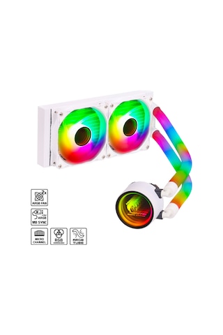 Glacıer 240 Stream-argb Sıvı Soğutucu Beyaz 240mm Aıo Sıvı Soğutma