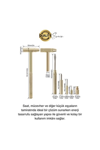 Premium 5 İn 1 Çekiç Tornavida Tamir Seti Takı Saat Çok Amaçlı Çift Kafa Telefon Mücevher Kuyumcu