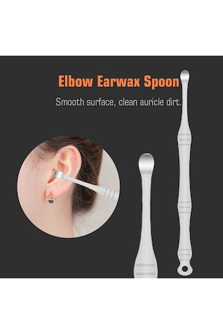 Gajeena Paslanmaz Çelik Kulak Temizleme Seti - 10 Parça Çift Uçlu Kulak Kaşığı Ve Masaj Aparatı, Gül Altını Renk Seçeneği