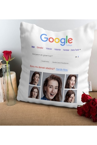 Kişiye Özel Google Fotoğraflı Dünyanın En Güzel Kızı Yastık-1