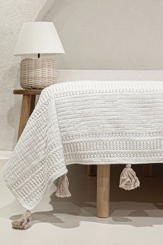 Koza Home Assos Krem Taş Yıkama Çift Kişilik Yatak Örtüsü 230x250 5035 514007 Diğer