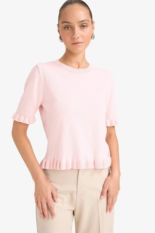 Defacto Regular Fit Bisiklet Yaka Kısa Kollu Kazak G0186ax25aupn525 Pembe