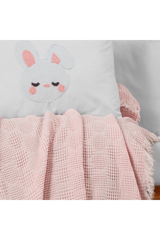 Kanz Bebek Waffle Müslin Nakışlı Pike Knz-021 Bunbun Bunbun