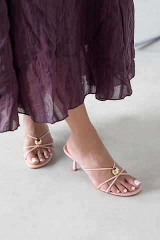 Wolk Shoes Aurora Kadın Topuklu Deri Sandalet Pembe