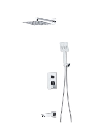 Banyo Bataryası Dahil Ankastre Panel Duş Seti Krom
