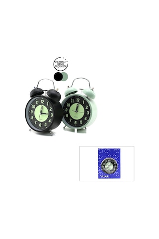 Twin Bell Alarm Clock Bgc-37 No-847 Yuvarlak Masa Çalar Saat Çap: 11cm Pilli Işıklı Fosforlu Diğer