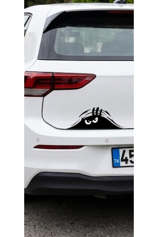 Tr Oto Sticker Siyah Peeking Monster Araba Sticker, Komik Göz Tasarımlı Vinil Çıkartma, Araç Gövde Dekorasyon Diğer