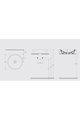 İsvea Sistemay Soft Tezgahüstü Lavabo Çap 45 CM 10Sy66045Sv