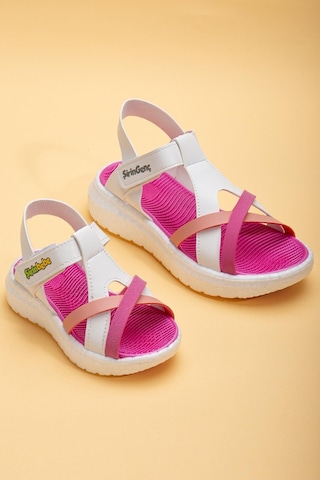 Şirinbebe Şiringenç Yüz Direkli Çapraz Bantlı Ortopedik Fuşya Beyaz Kız Bebek Kız Çocuk Sandalet-3095-fuşya Beyaz Fuşya Beyaz