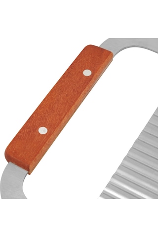 Yaleker Ahşap Saplı Paslanmaz Çelik Dalga Kenar Sabun, Sebze, Mum Kesici - Dayanıklı Ve Kolay Kullanım Diğer