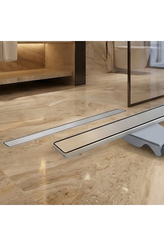 Purvex Home Lineer Duş Kanalı - Fırçalanmış 304 Paslanmaz Çelik Duş Süzgeci, Koku Önleyici Trap 50 Cm