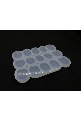 Epoksikalipmarketi 15'li Epoksi Silikon Elips Oval Kalıp 2,8 x 3,6 CM
