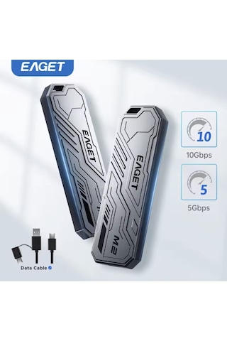 Eaget Se910d M2 Nvme+sata Kutusu Çift Protokol Ce Lisanslı 2280/2260/2242/2230/ 10gbps Usb 3.2 Yüksek Hızlı Son Nesil Teknoloji Metal Sağlam