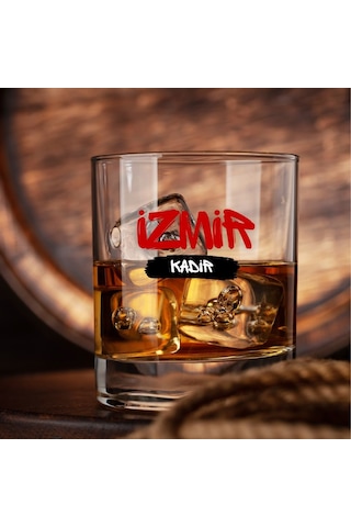 Kişiye Özel İl/memleket Temalı Viski Bardağı - İsme Özel Şehir Tasarımlı Kadeh Renksiz
