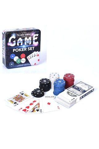 Rakamlı Poker Çipi Oyun Seti Metal Kutulu 80 Poker Fişi