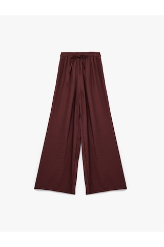 Koton Modal Cep Detaylı Beli Lastikli Bağcıklı Bol Pantolon Bordo 5sak40187ew Bordo