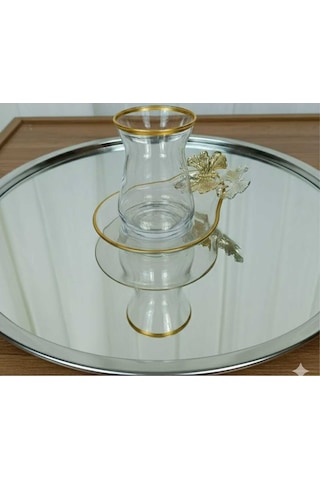 Çnr Home Collection Özel Seri 6 'lı Yaldizli Kelebek Detayli Çay Takimi Gold