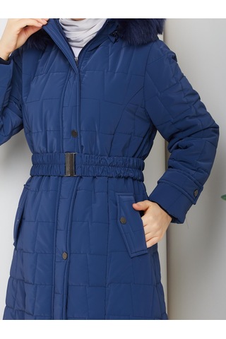 Eslemnur Nova Kumaş Şişme Mont 100cm Mavi