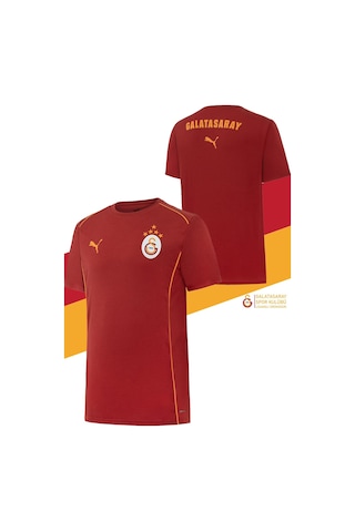 Galatasaray Orijinal Lisanslı Sıfır Yaka Kırmızı Antrenman 5 Yıldızlı T-shirt Gs Aslan Baskılı Hediyelik Ahşap Kutulu Sarı - Kırmızı