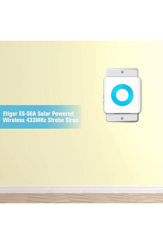 Supermarket1 Etiger Es-s6a 433mhz İç Mekan Stroboskop Alarm Sireni 85db 18650 Dahili Pil