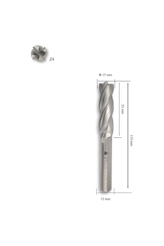Mte 15 Mm Uzun Parmak Freze Hss-co8 Dın 844/b-n