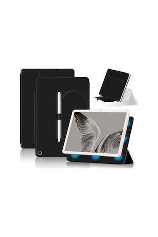 Google Uyumlu Pixel Tablet İçin Üç Katlı Stand Kapağı Pu Deri Manyetik Eklenti Tablet Kılıfı