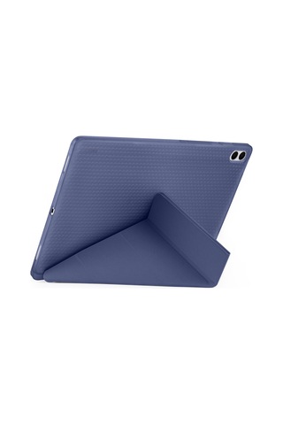 Galaxy Uyumlu Tab S11 Ultra Kılıf Frm Tri Folding Kalem Bölmeli Standlı Kılıf - Mavi Kapaklı Kılıf
