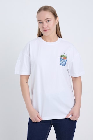Velvoria Unisex Oversize Beyaz Sometimes Bear T-shirt