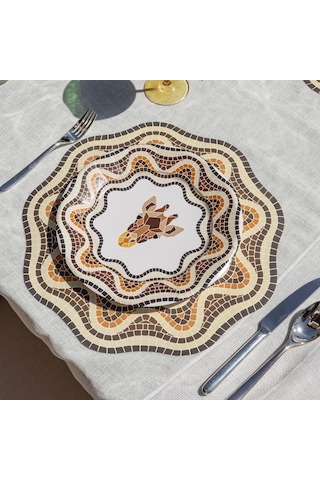 Mosaic Kağıt Tabak 26 Cm 12'li Paket Beyaz