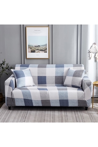 Yifomall Ev Dekorasyonu İçin Esnek Kumaş Minder Kılıfı - Tam Kapama, Kayma Engeli, Evinizi Konforlu Hale Getirin - Kare Desenli, 145-185 Cm İki Kişilik DiğER