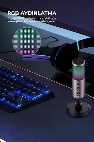 Havit Gamenote Gk61 Rgb Gaming Profesyonel Oyuncu Yayıncı Mikrofonu