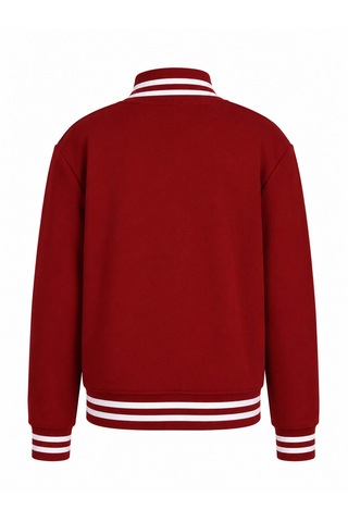 Trender Düğmeli A Baskı 3 İp Kolej Bordo Erkek Çocuk Sweatshirt 8088