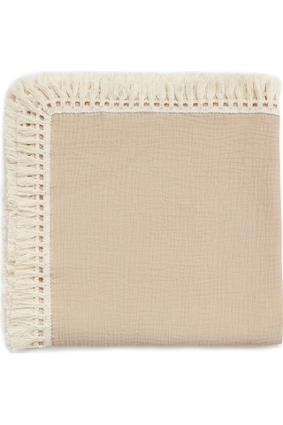Yaozixa Yeni Doğan Bebek Muslin Battaniye, 80x65 Cm Kaki Renkli, Sıcaklık Sağlama Ve Sarma Kullanıma Uygun Tasselli Örtü Haki