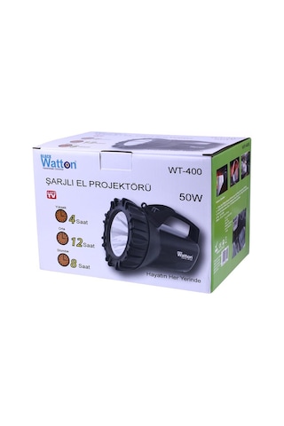 Watton Wt-400 Şarjlı 50 W Projektör Çok Renkli