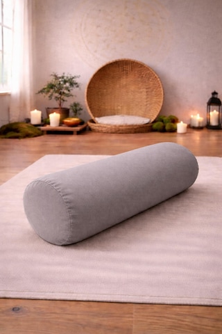 Yuvarlak Zafu Meditasyon Minderi & Bolster Minderi İkili Yoga Meditasyon Minder Seti Gri