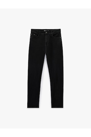 Koton Normal Bel Cepli Pamuklu Slim Fit Jean Pantolon - Brad Jean Siyah 6sam40277nd