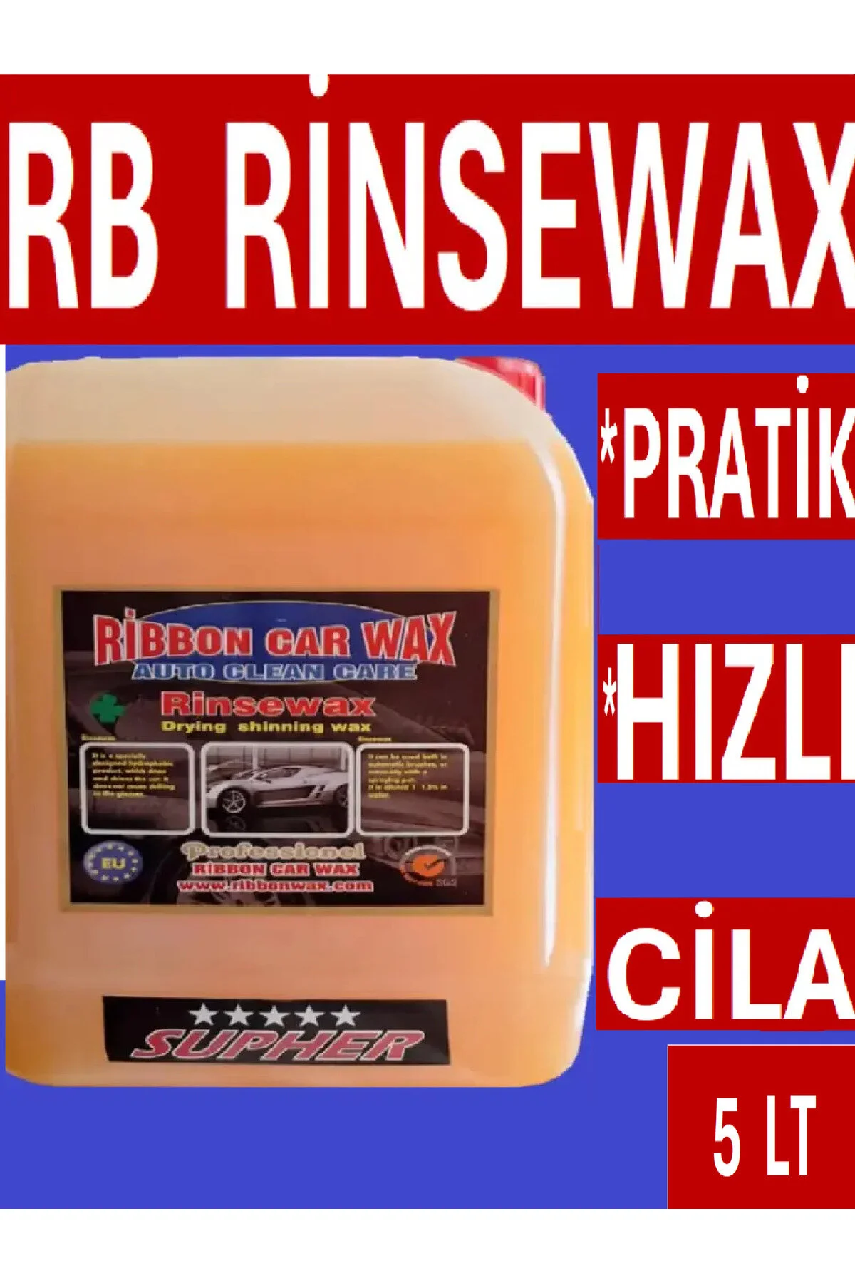 Rb Rinsewax Pratik Hızlı Cila - Yağmur Su Kaydırıcı 5 Lt
