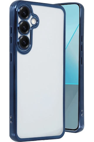 Gld-spt- Newface Samsung Uyumlu Galaxy S25 Kılıf Razer Lensli Silikon - Lacivert