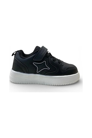 Cool Kids Unisex Çocuk Beyaz Yazlık Terletmez Kaydırmaz Koku Yapmaz Full Ortopedik Tarz Yürüyüş Ayakkabısı Siyah