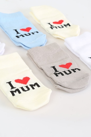 Pamuklu 6'lı Yenidoğan Erkek Bebek Çorap Mum Mavi