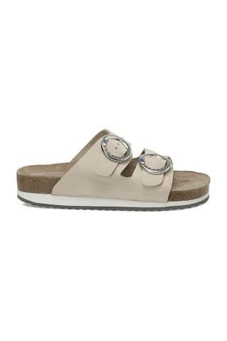 U.S. Polo Assn. U.s.polo Assn Plaın Nu 5fx Bej Hakiki Deri Comfort Casual Anatomik Terlik Bej