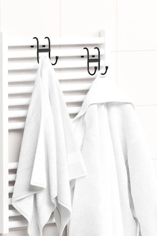 2 Adet Çift Kancalı Havlupan Askısı Banyo Mutfak Metal Askılık Havlupan Askı Organizer Siyah