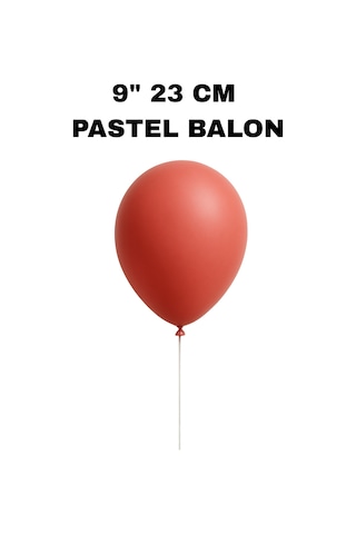 Pastel Balon 9 İnc 23 Cm Helyum Uyumlu 10 Adet Doğum Günü Kutlama Parti Süs Malzemesi Kırmızı