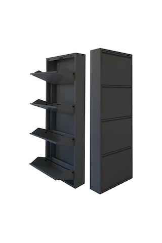 4'lü Metal Ayakkabılık - Antrasit